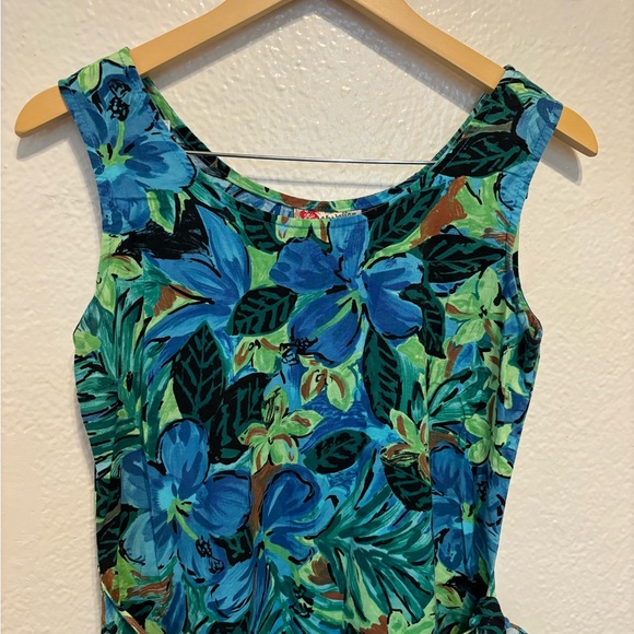 Hilo Hattie Sleeveless Tropical Faux Wrap Dress S - Picture 6 of 8